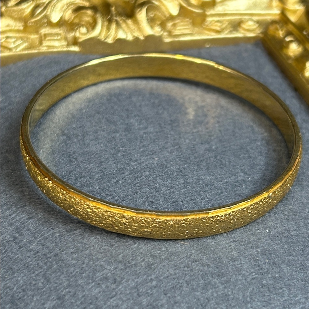 Monet Shimmering Gold Textured Bangle